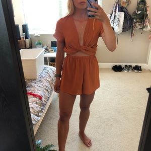 Front tie up romper